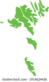 vector illustration of Light green map of Faeroe Islands