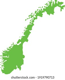 vector illustration of Light green map of Norway