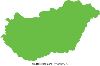 vector illustration of Light green map of Hungary