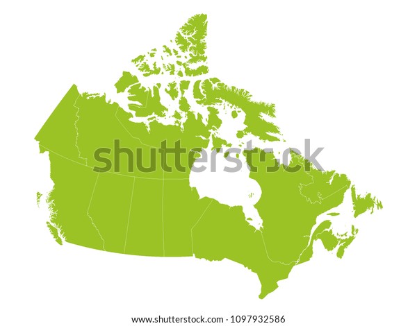 Vector Illustration Light Green Map Canada Stock Vector (Royalty Free