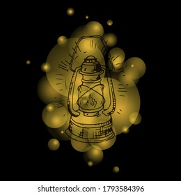 Ilustración vectorial de la luz en negro 