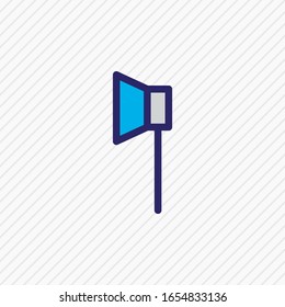 Vector illustration of light source icon colored line. Beautiful music element also can be used as spotlight icon element.