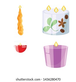 Vector illustration of light and wax symbol. Set of light and ceremony vector icon for stock.