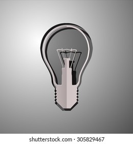 vector illustration of lightbulb, cut paper lightbulb, lightbulb design, lightbulb concept, idea lightbulb