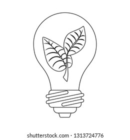 Vector illustration of lightbulb  and eco symbol. Collection of lightbulb  and bulb stock symbol for web.