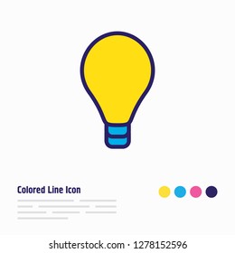 Vector illustration of lightbulb icon colored line. Beautiful studies element also can be used as energy icon element.