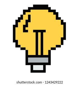 Vector Pixel Art Lightbulb Idea Games Stock Vector (royalty Free 