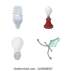 Vector illustration of  and lightbulb sign. Set of  and idea stock symbol for web.