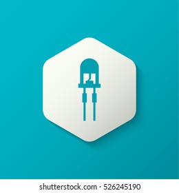 Vector illustration of light-emitting diode.  LED energy saving bulb. The trace element of the electronic device.