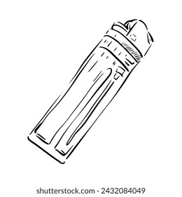 Encendedor de ilustración vectorial. Ilustración vectorial de icono de contorno de línea fina más clara.