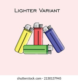 vector illustration of lighter variants abstract and education reference