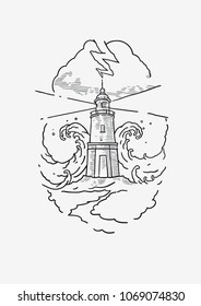 Vector illustration of a lighthouse