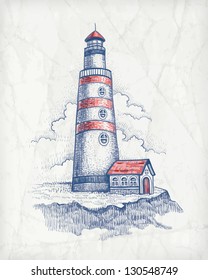 Vector illustration of lighthouse