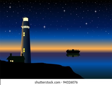 Vector illustration of a lighthouse