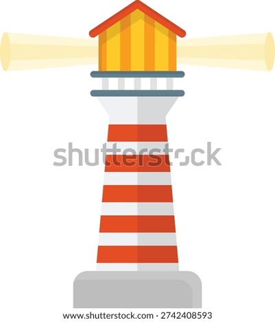  Vector illustration of a lighthouse, available for purchase at 1 credit, priced at $1 USD.