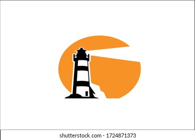 Vector illustration of a lighthouse icon design