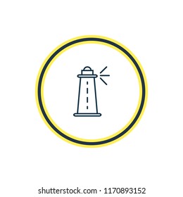 Vector illustration of lighthouse icon line. Beautiful transport element also can be used as coast icon element.