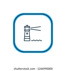 Vector illustration of lighthouse icon line. Beautiful sea element also can be used as coast icon element.
