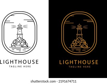 vector illustration of a lighthouse for a symbol or logo icon line art style.