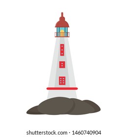 Vector illustration of lighthouse and water logo. Collection of lighthouse and beacon stock symbol for web.