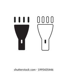 Vector illustration of lighting flashlight, flashlight icon for user interface application