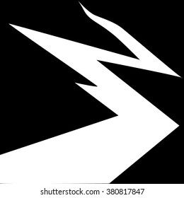 Vector illustration of lightning. Black and white style.