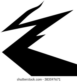 Vector illustration of lightning. Black and white style.