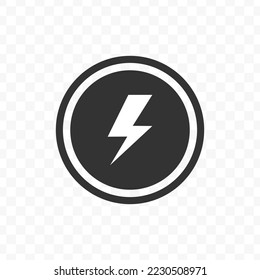 Vector illustration of Lightning coin icon in dark color and transparent background(png).