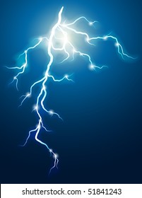 Ilustración vectorial - Rayos en el cielo oscuro