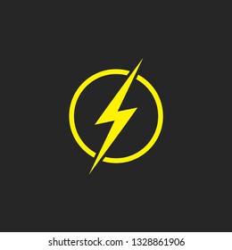 Vector illustration of lightning. Energy, lightning and thunder. Electric lightning emblem