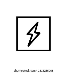 Vector illustration of a lightning icon. Electrical hazard sign.
