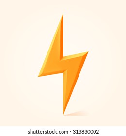 Vector illustration of lightning on white background, isolated