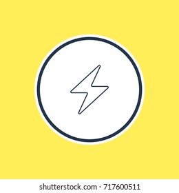Vector Illustration Of Lightning Outline. Beautiful Interface Element Also Can Be Used As Bolt Element.