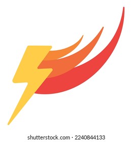 Vektorgrafik der Blitzgeschwindigkeit. Blitzvektorsymbol. Geschwindigkeitssymbol.
