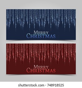 Vector illustration lights on a blue background. String Lights. Set of banners