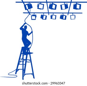 Vector illustration of Lights Technician