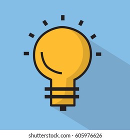 Vector illustration. Ligthbulb icon. Education concept. Isolated white background