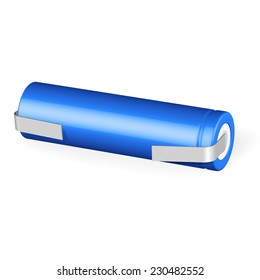 Vector Illustration Of  Li-ion Battery Pack With Tabs Isolated