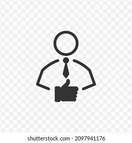 Vector Illustration Of Like Employee Icon In Dark Color And Transparent Background(png).