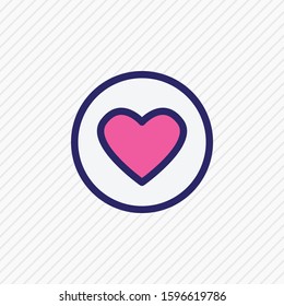 Vector illustration of like icon colored line. Beautiful media element also can be used as heart icon element.