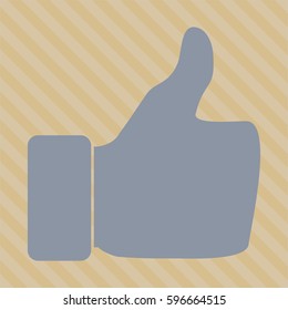 Vector illustration of Like icon in grey.
