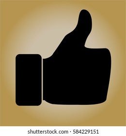 Ilustración vectorial del icono de símbolo Like en negro.
