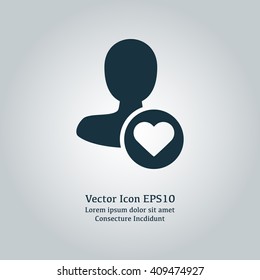 Vector illustration of like user icon