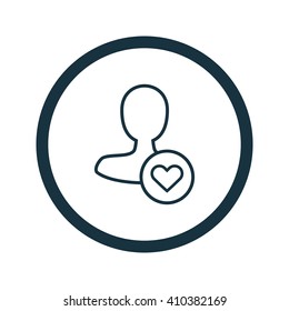 Vector illustration of like user icon