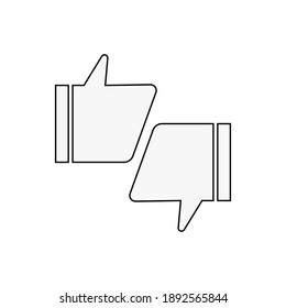 Vector illustration of likes and dislikes for icons, logos or other purposes. Simple flat vector design