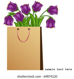 Vector illustration of lilac bells. Gradient meshes.