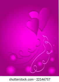 vector illustration of lilac hearts. background