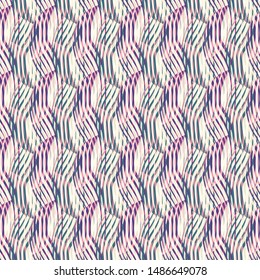 Vector illustration of lilac, olive, grey and white warped semi circles and stripes in geometric layout. Seamless repeat pattern for gift wrap, textile, fabric, scrapbooking and fashion.