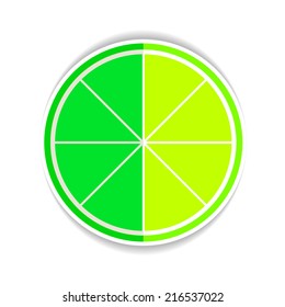 Vector Illustration of Lime Fruit yellow ripe Flat Icon