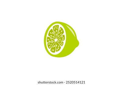 Vector illustration of a lime shape on a white background